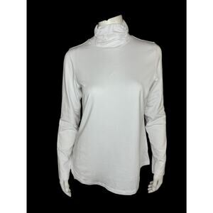 Women's Susan Graver Weekend Essentials Comfy Cotton Turtleneck White Size XS